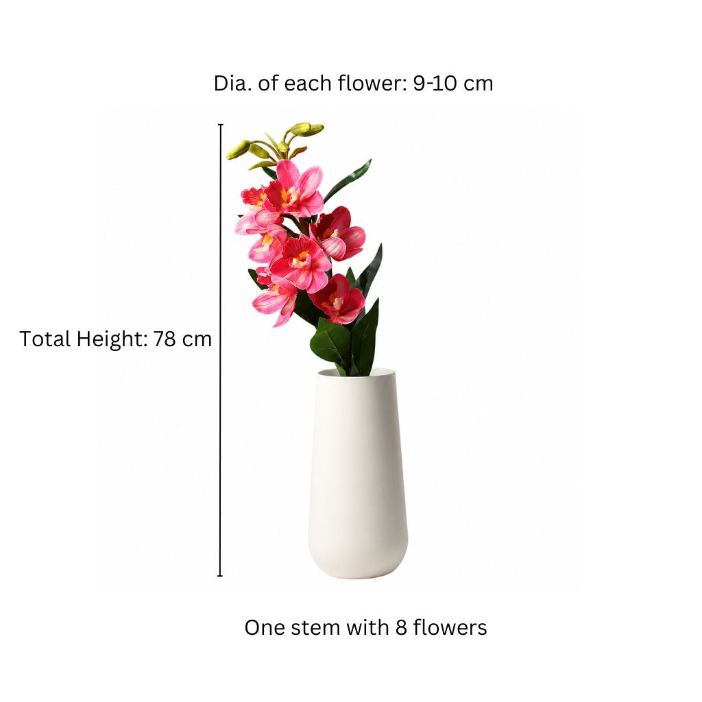 Cymbidium Orchid Faux Stem - Dark Pink