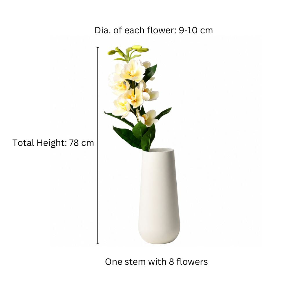 Cymbidium Orchid Faux Stem - Buttercream