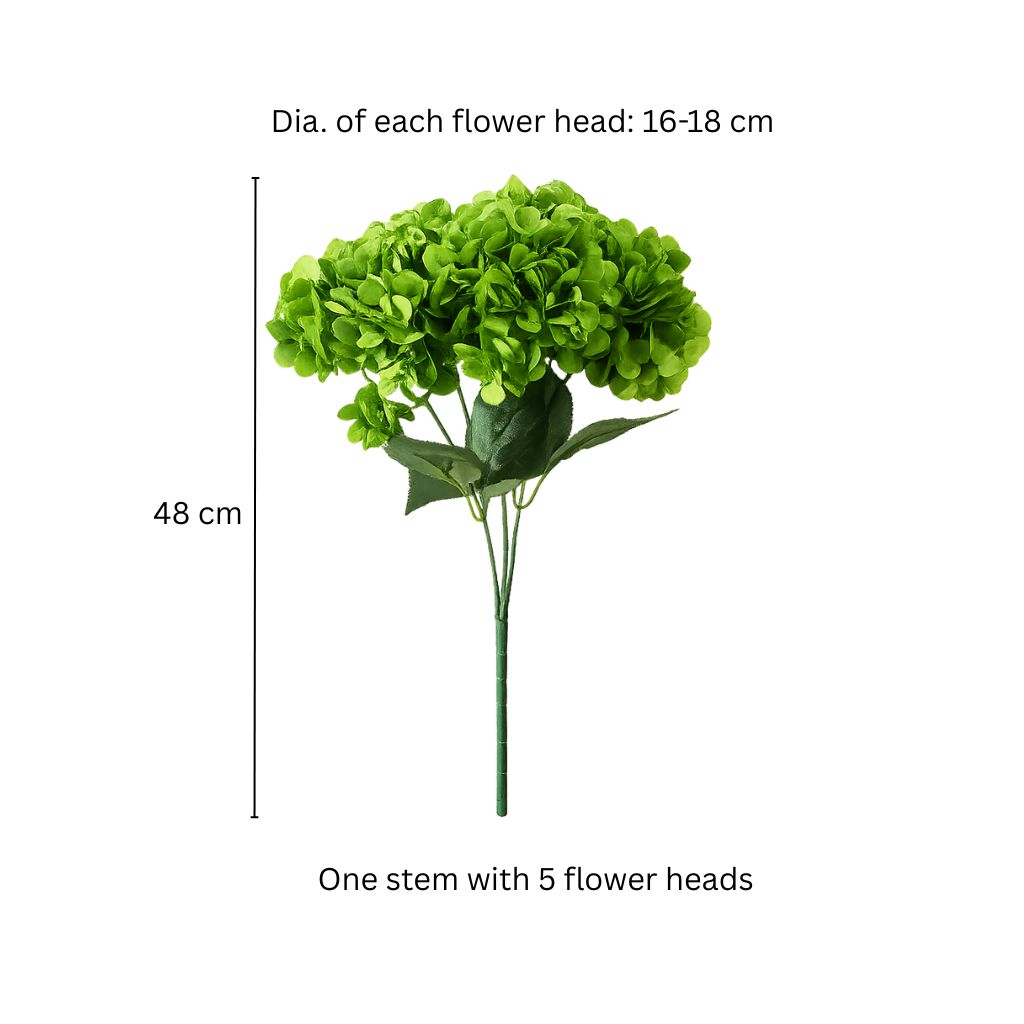 Lacecap Hydrangeas Faux Stem - Emerald
