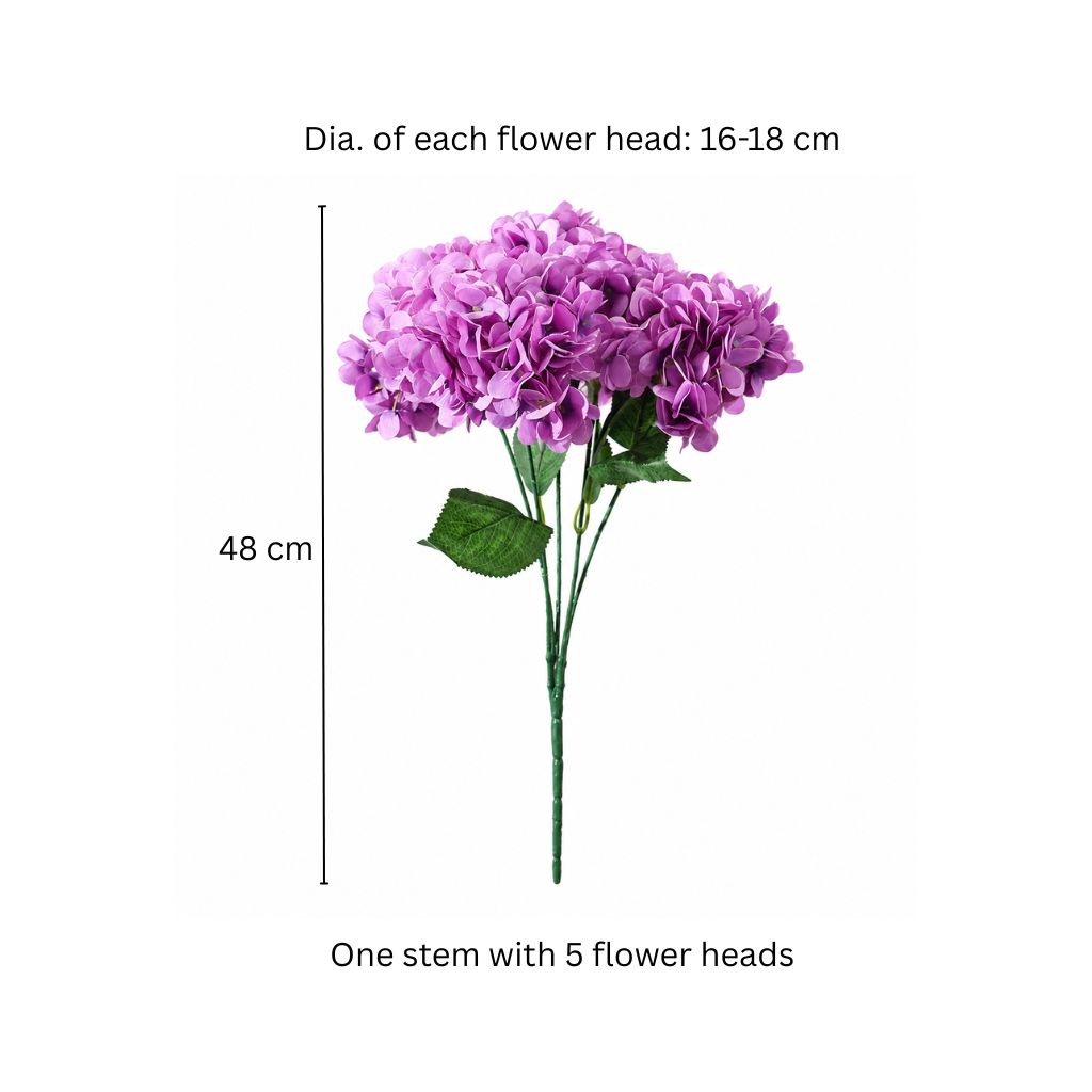 Lacecap Hydrangeas Faux Stem - Amethyst