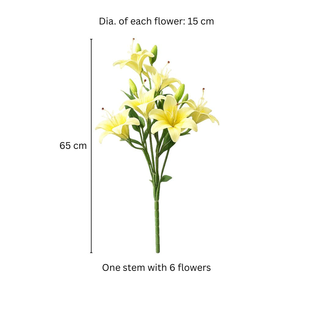 Martagon Lilies Faux Stem - Yellow