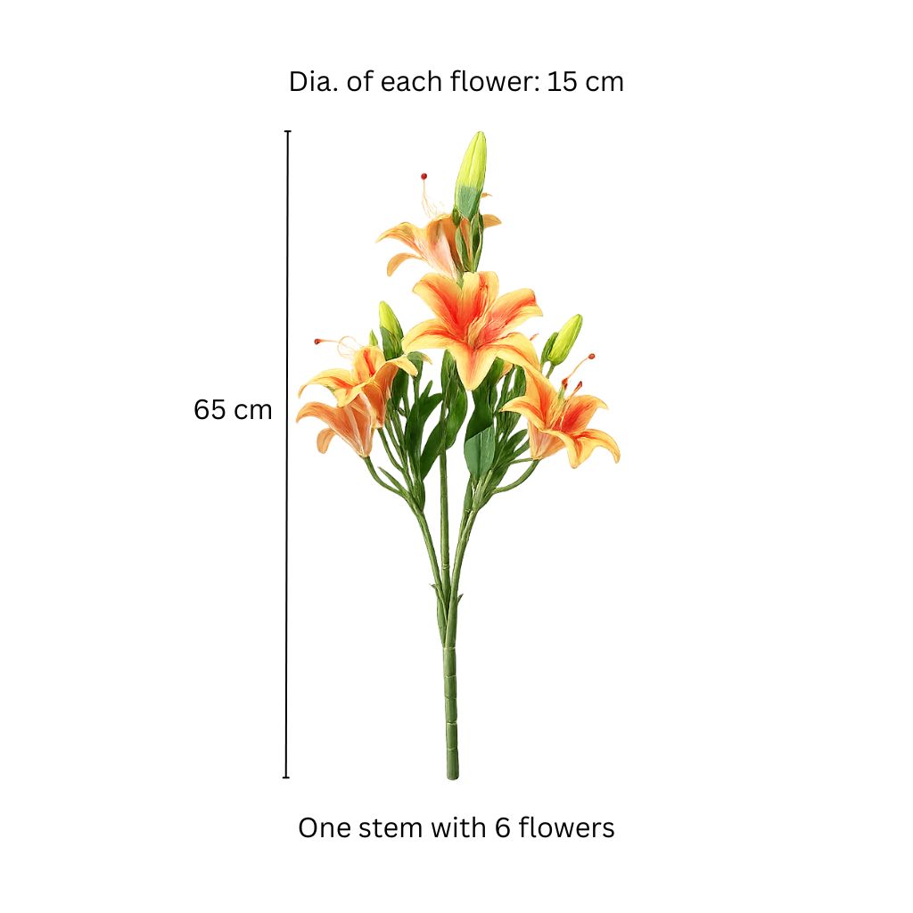 Martagon Lilies Faux Stem - Red Sunrise