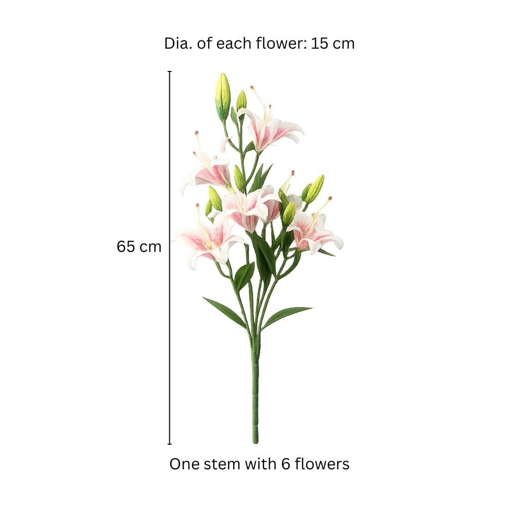 Martagon Lilies Faux Stem - Dappled Pink