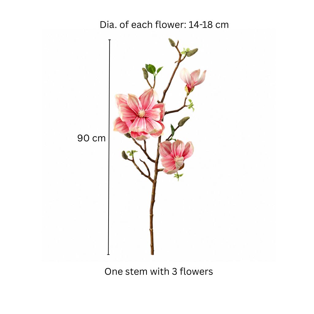 Lotus Magnolia Faux Stem - Pink Sunrise