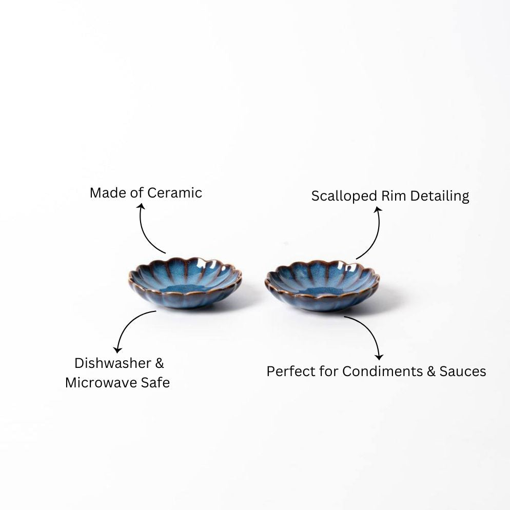 Mara Dip Bowls, Set of 2 - Deep Blue