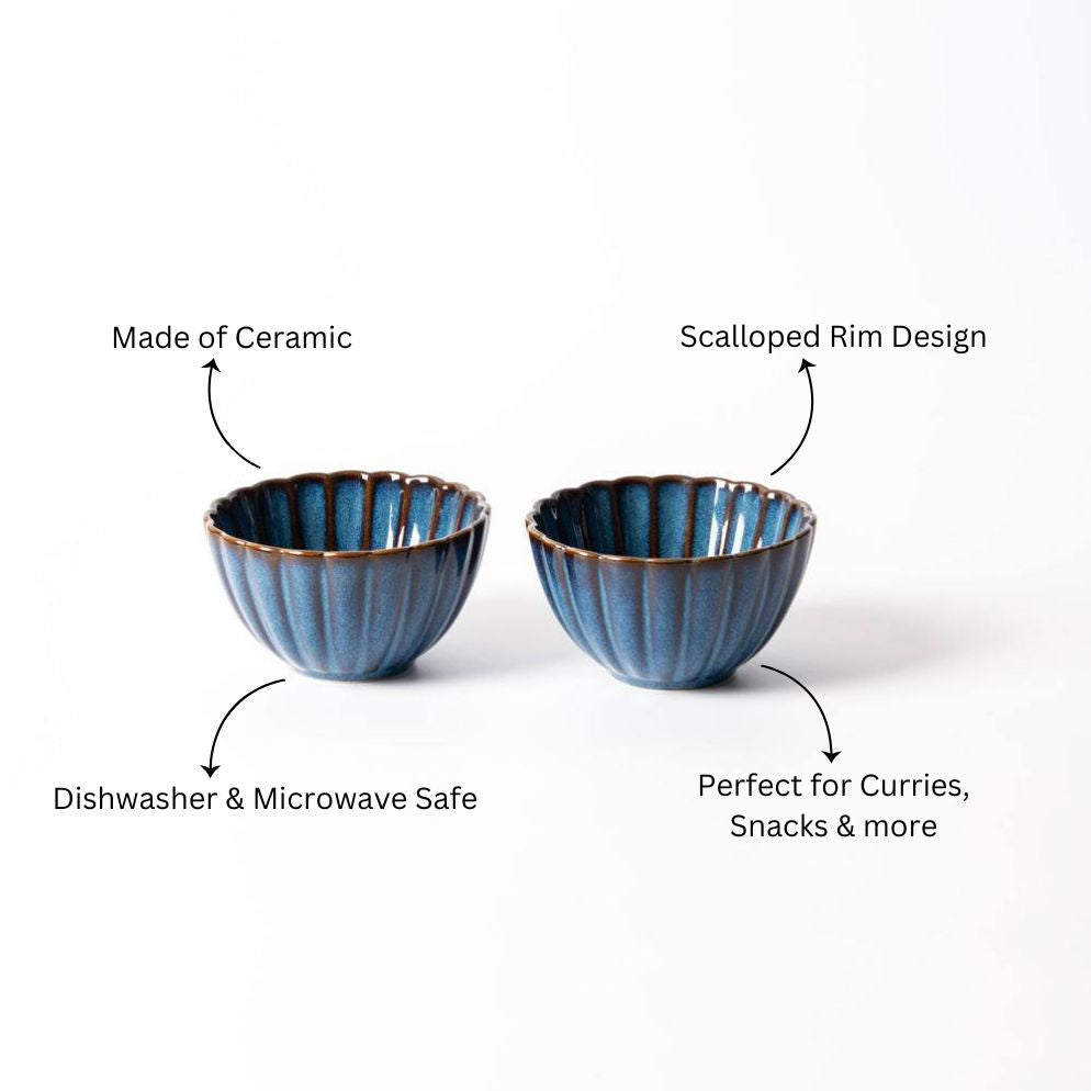 Mara Small Bowls, Set of 2 - Deep Blue