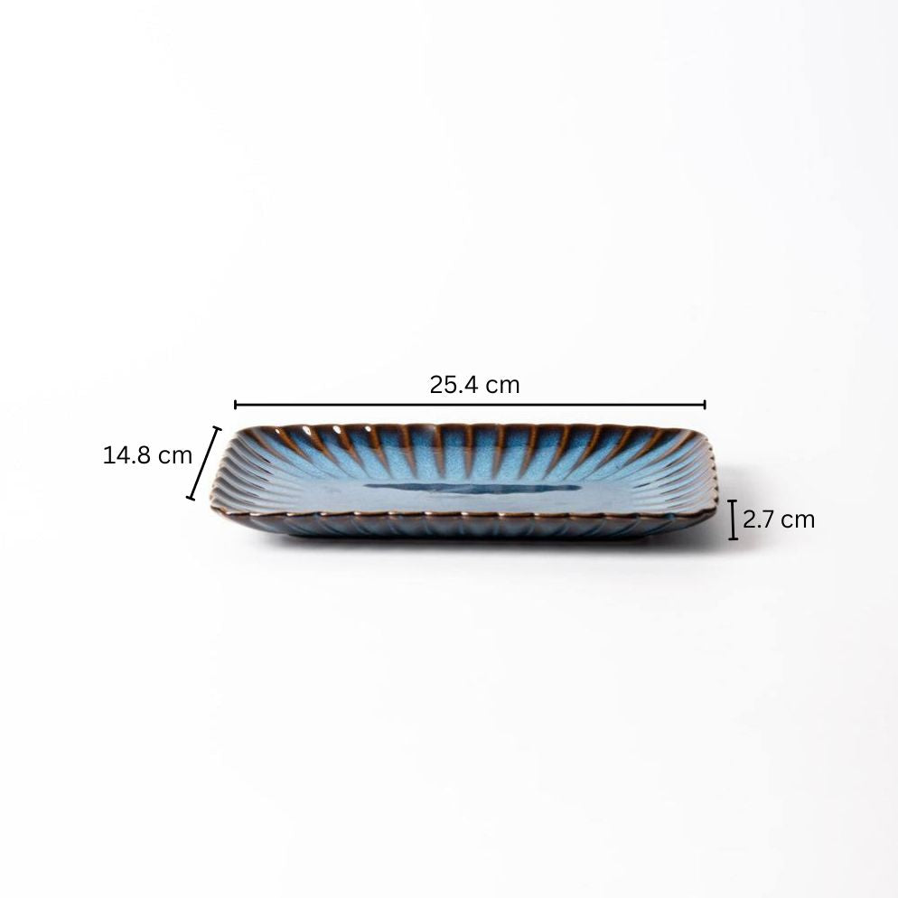 Mara Rectangular Plate - Deep Blue