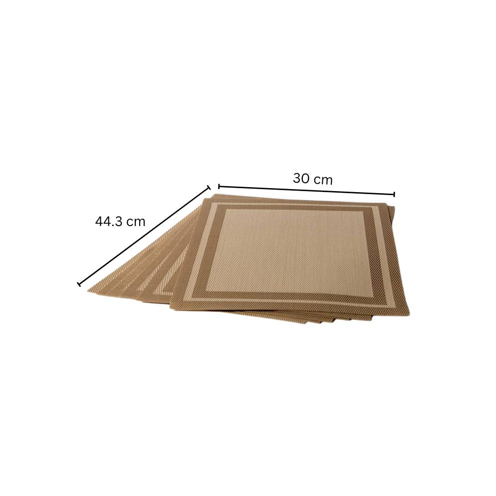 Mesh Rectangular Placemats, Set of 6 - Beige