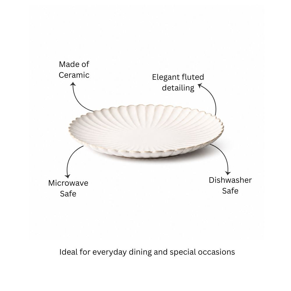 Scallop Dinner Plate - Ivory