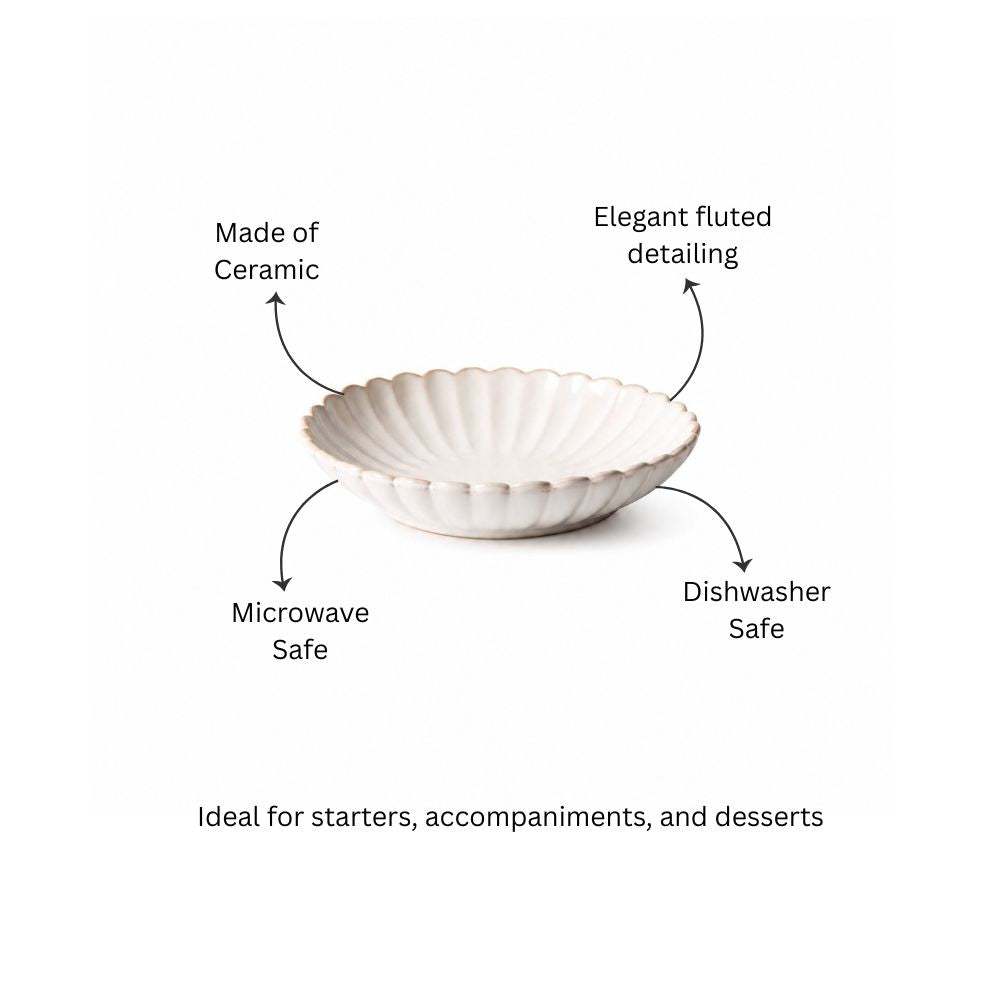 Scallop Quarter Plate - Ivory