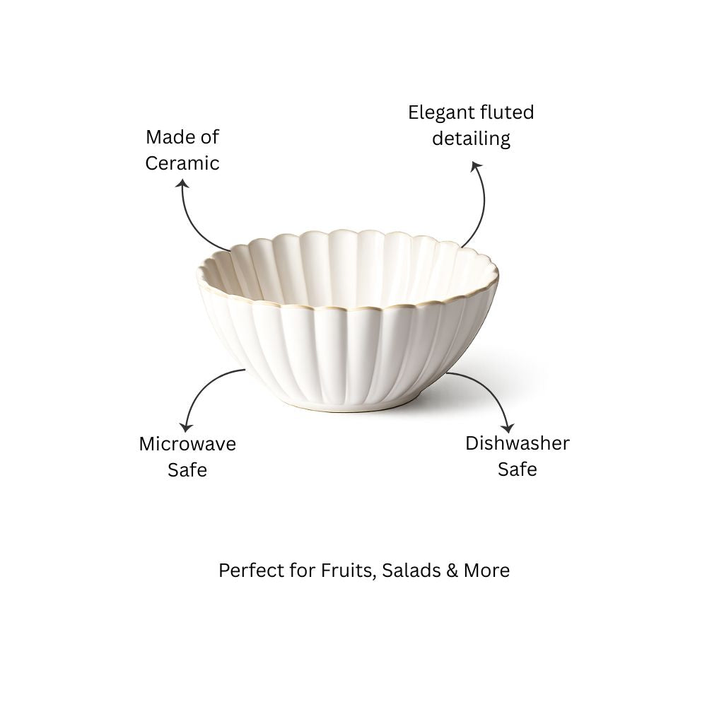 Scallop Large Bowl - Ivory