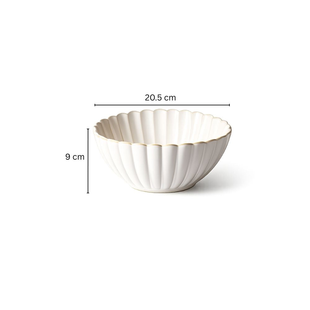 Scallop Large Bowl - Ivory
