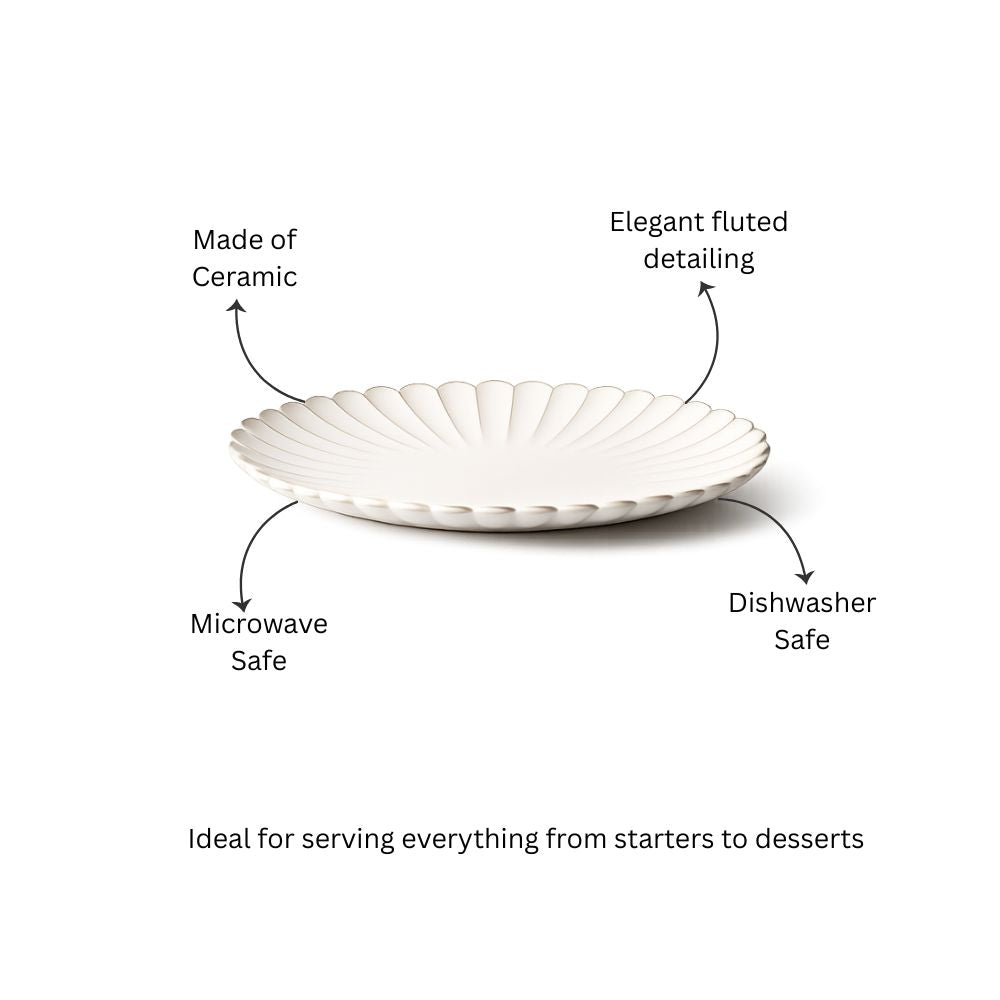 Scallop Oval Plate - Ivory