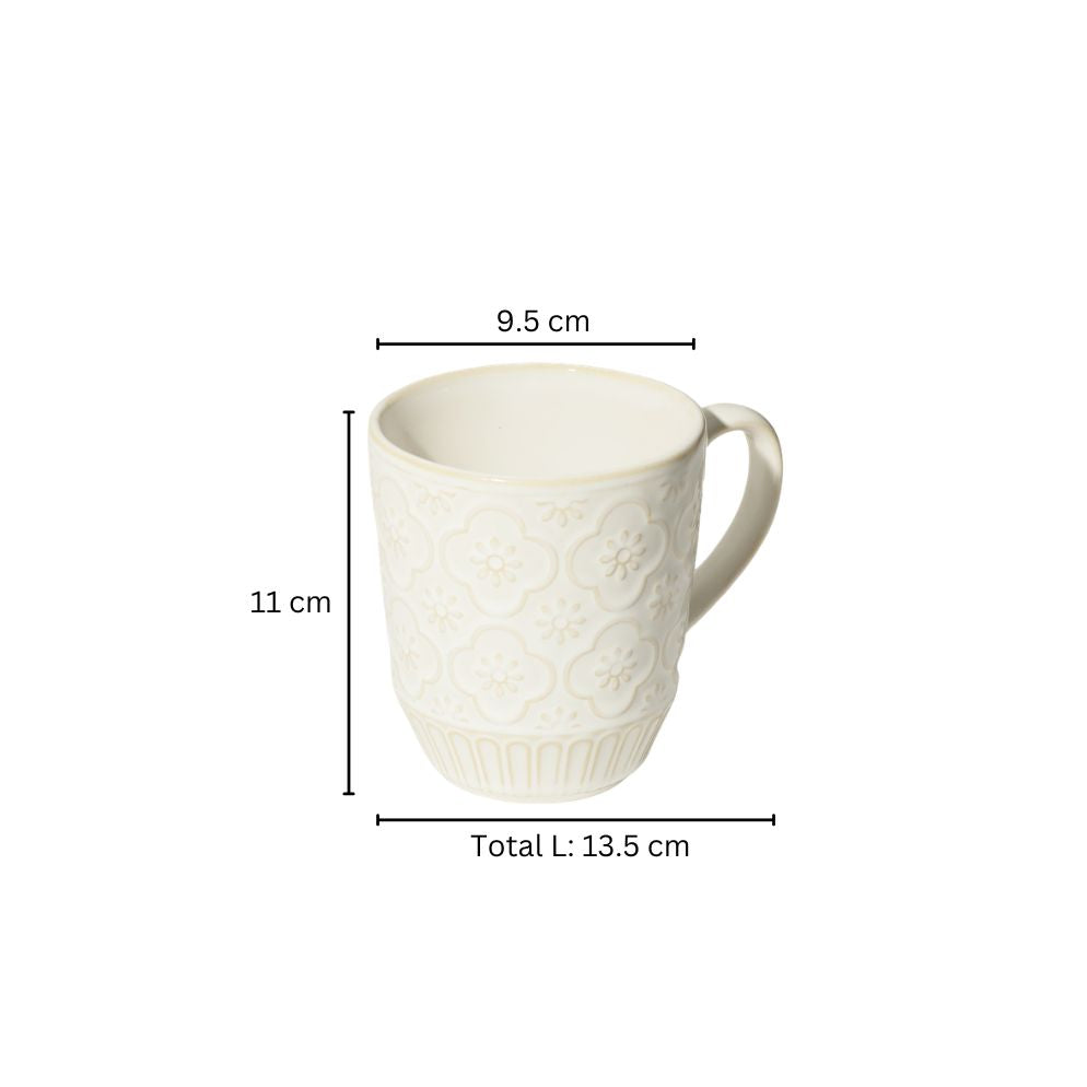 Mosaic Ceramic Coffee Mug - Chiffon White