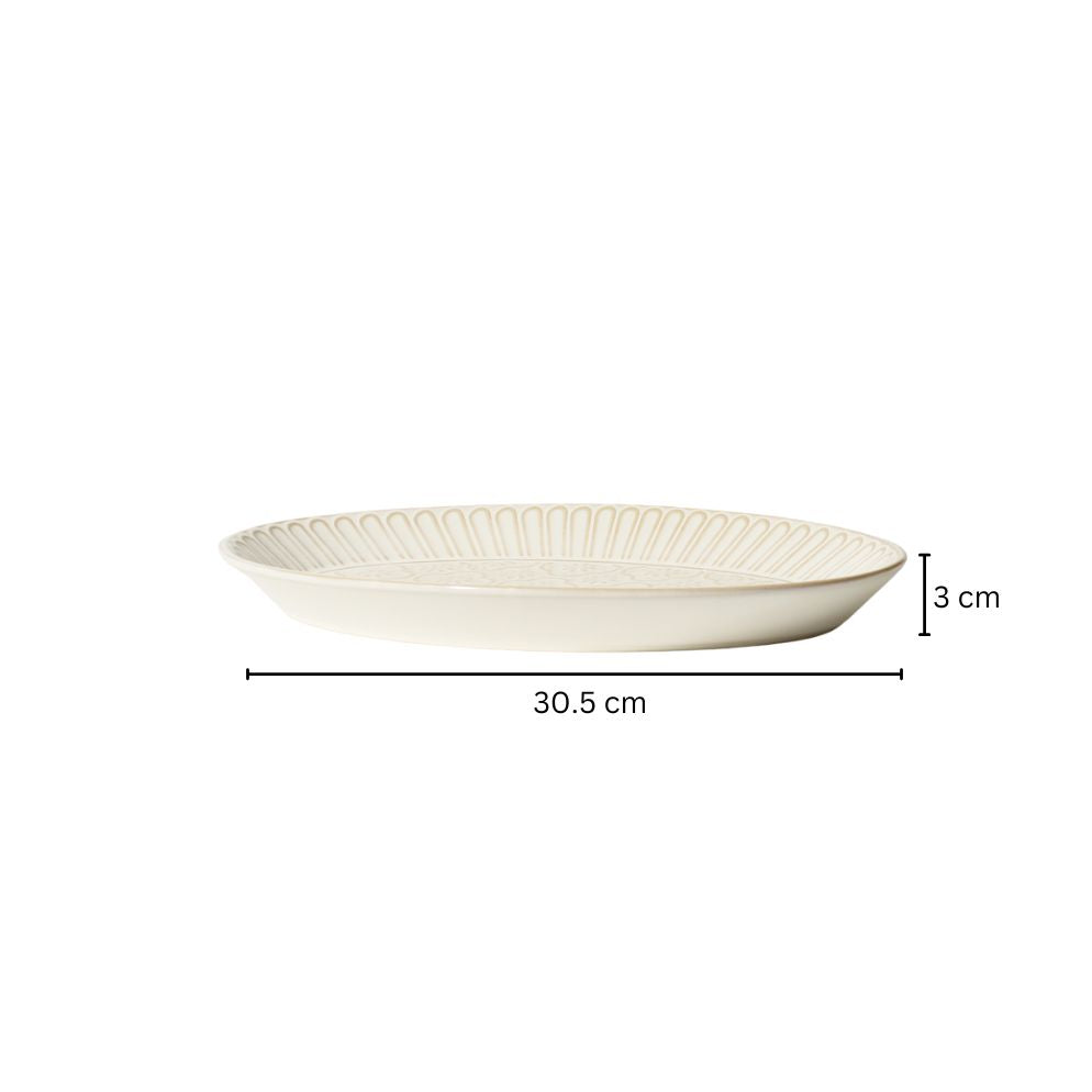 Mosaic Oval Plate - Chiffon White