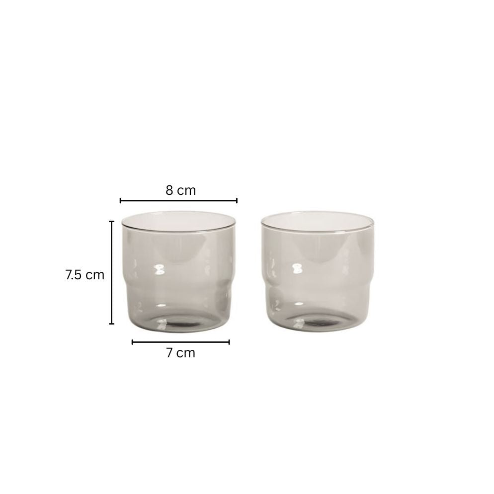 Menlo Short Tumblers, Set of 2 - Smoke Grey