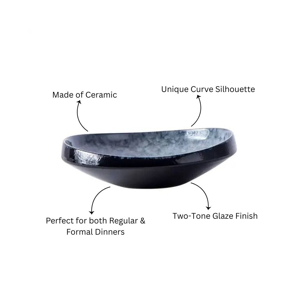 Oasis Curved Serving Bowl - Cool Grey