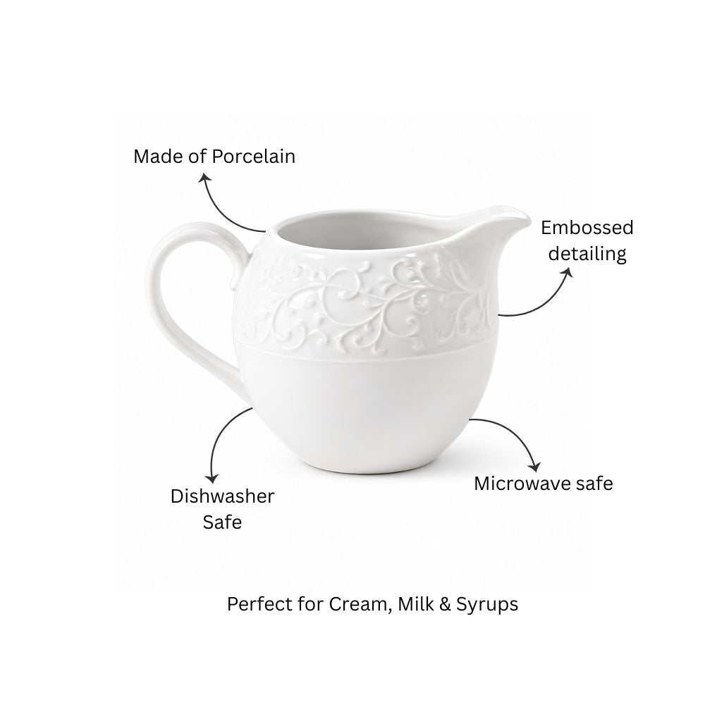 Ivy Milk Jug - Ivory