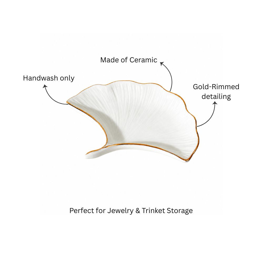 Gingko Trinket Dish - Ivory