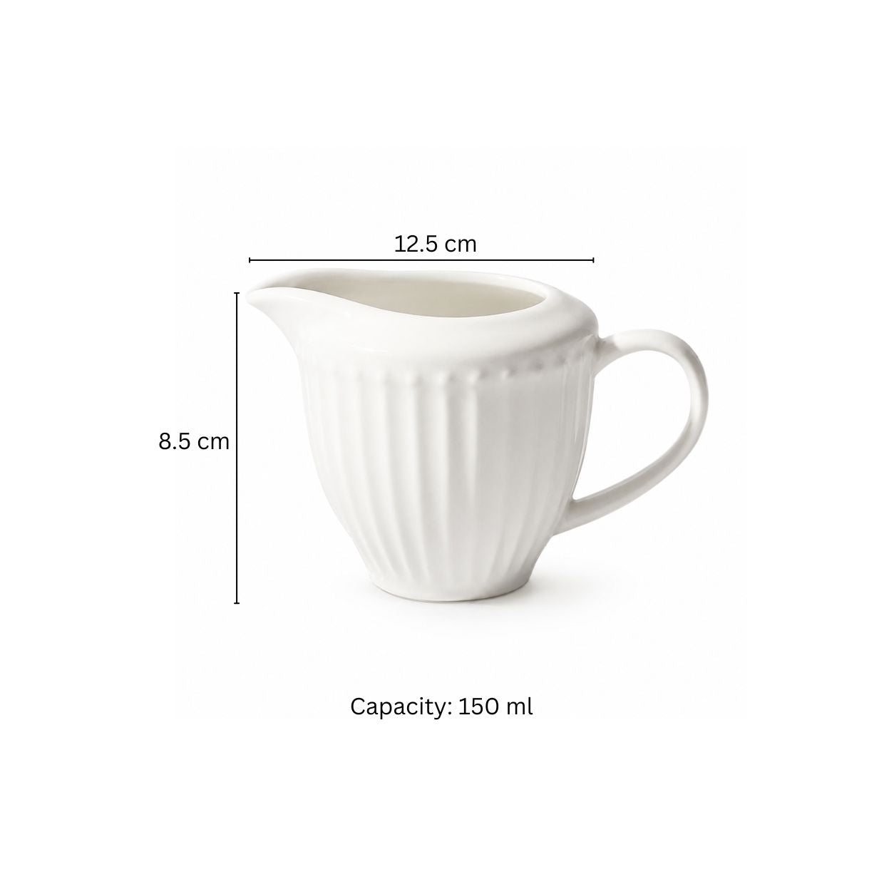 Aria Ceramic Milk Jug - White