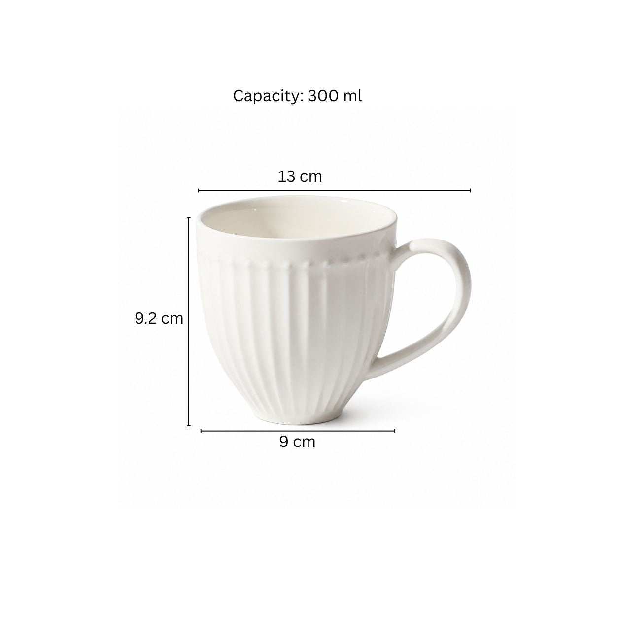 Aria Ceramic Coffee Mug - White