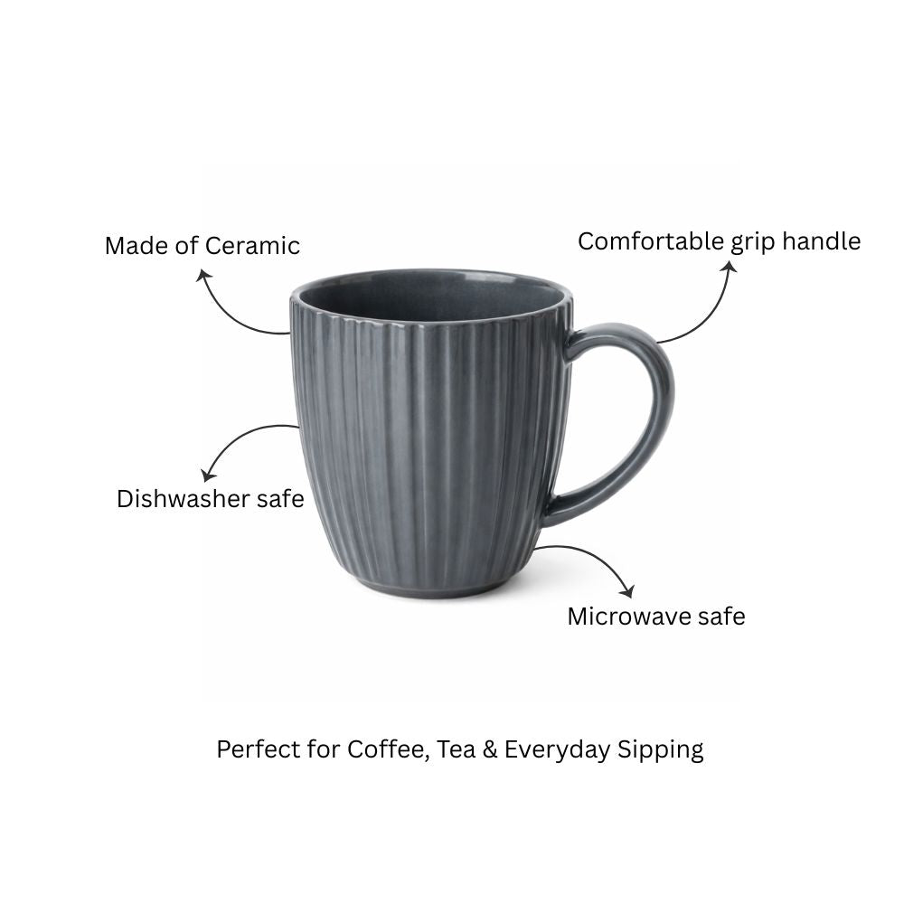Isla Ceramic Coffee Mug - Dark Grey