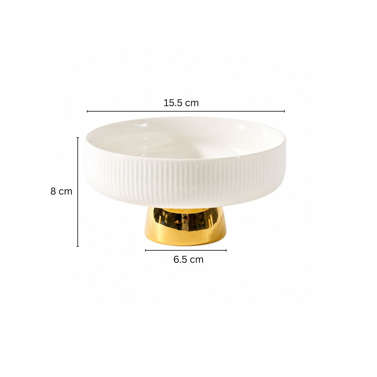 Aura Elevated Ceramic Bowl Small - Ivory Gold