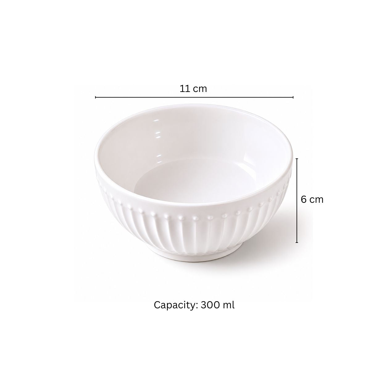Aria Ceramic Small Bowl - White