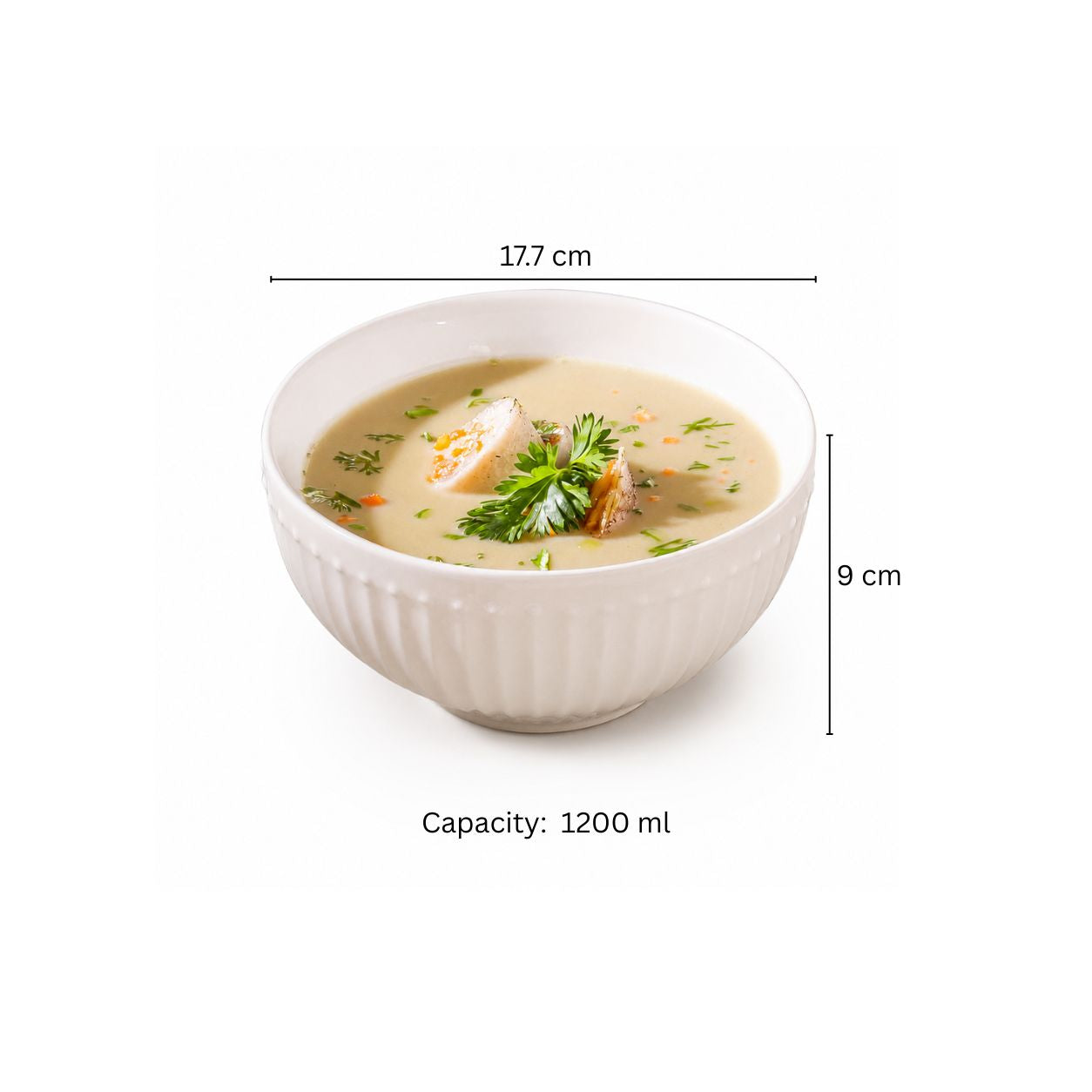 Aria Ceramic Medium Bowl - White
