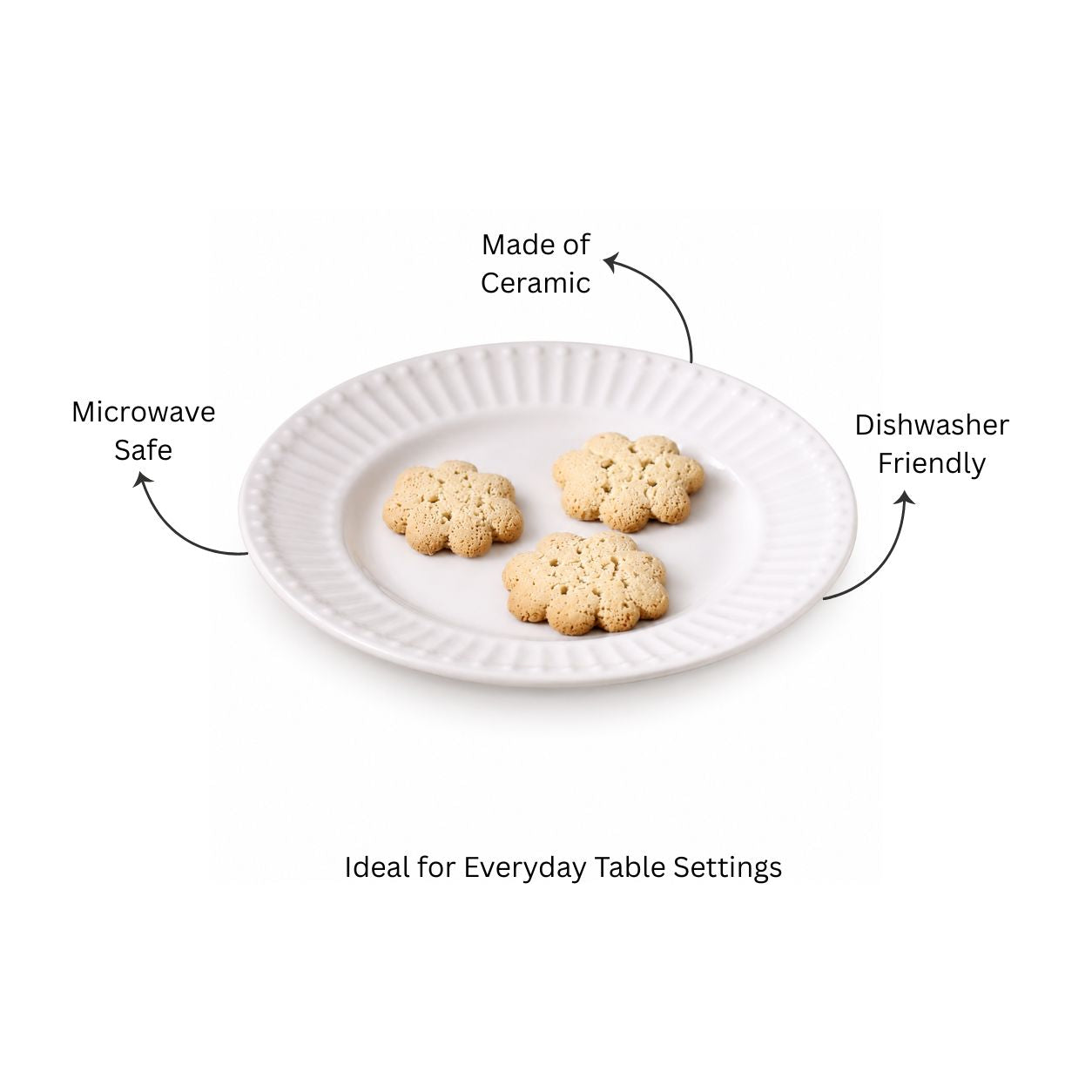 Aria Ceramic Small Plate - White