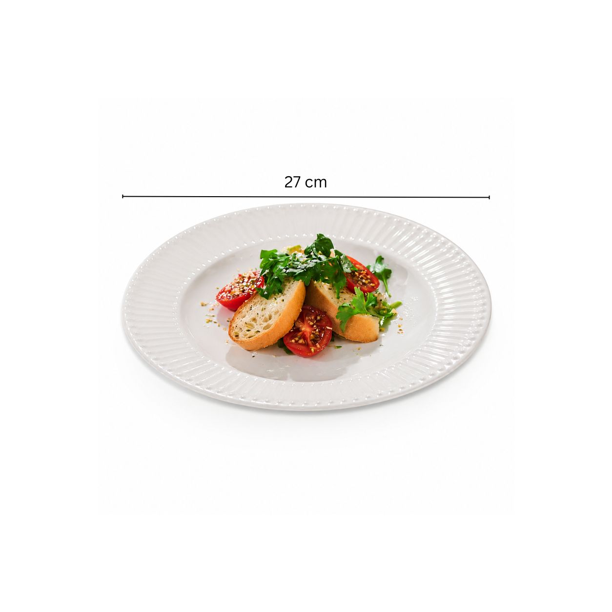 Aria Ceramic Dinner Plate - White