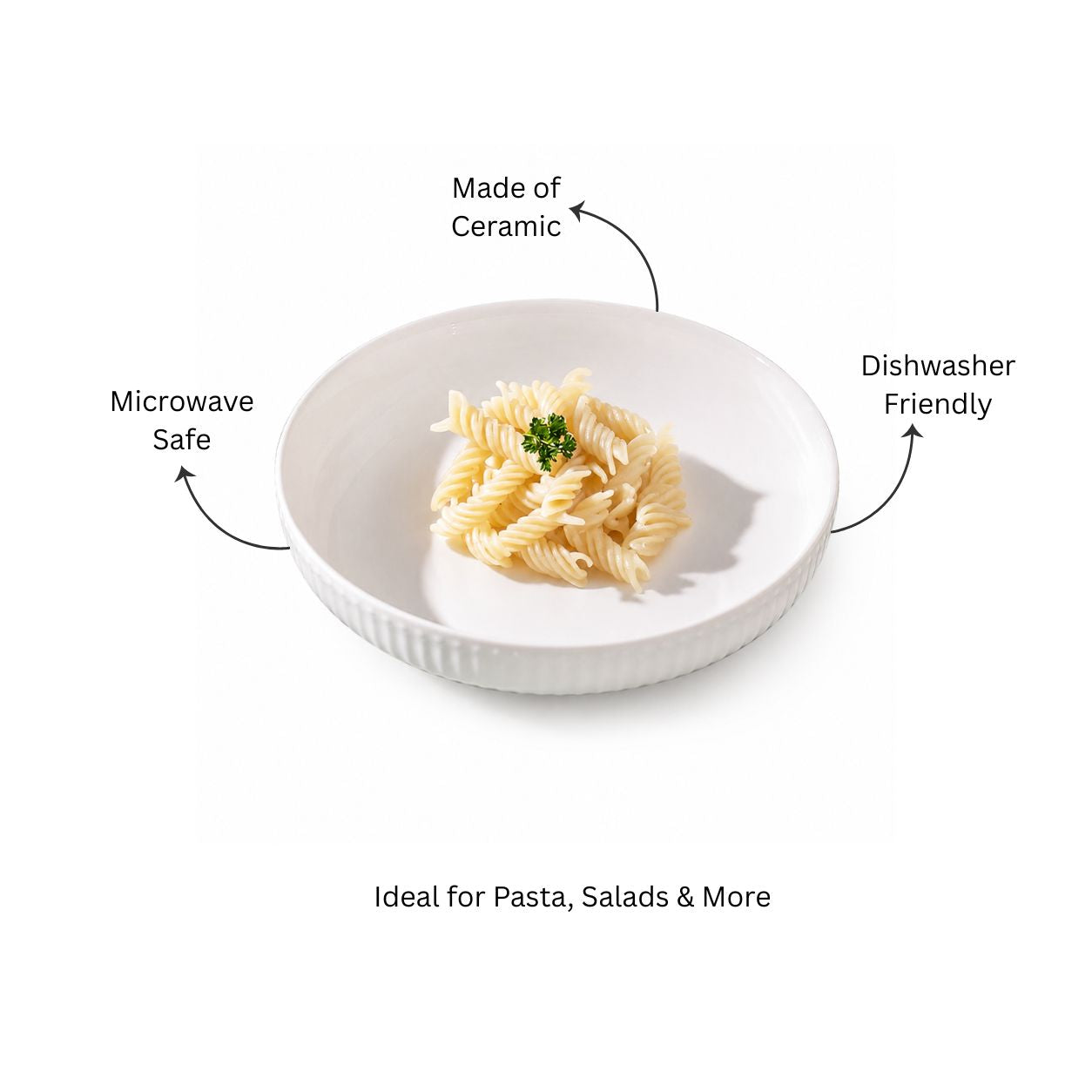 Aria Ceramic Serving Plate - White