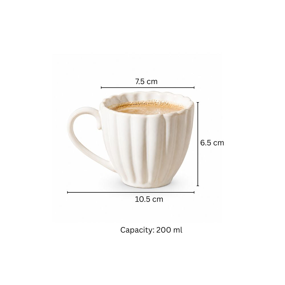 Scallop Tea Cup - Ivory