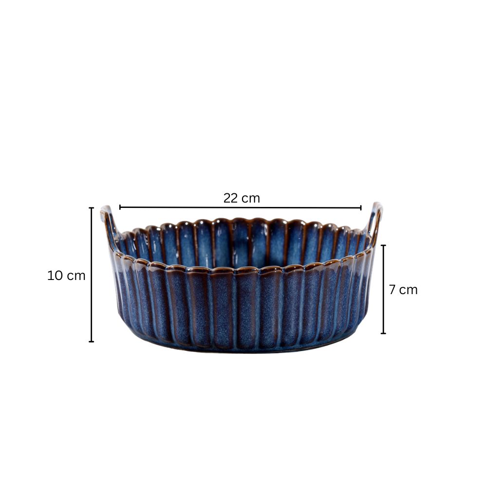 Mara Round Baking Dish Large - Deep Blue