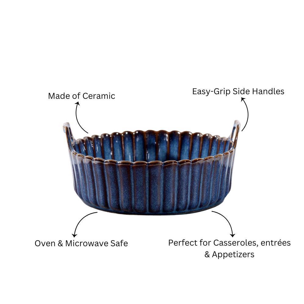 Mara Round Baking Dish Large - Deep Blue