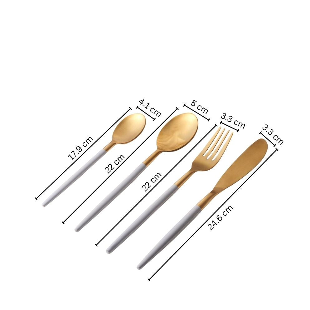 Dual 24-piece Cutlery Set - Grey Gold