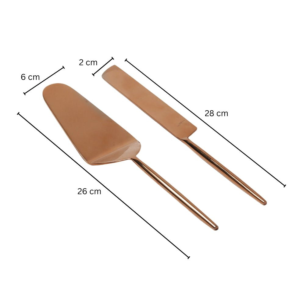 Dulce Cake Knife and Server Set - Rose Gold