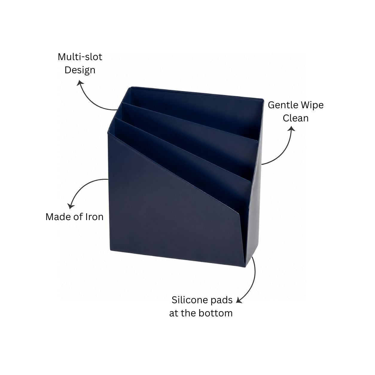 Retro Metal Magazine Holder - Ink Blue