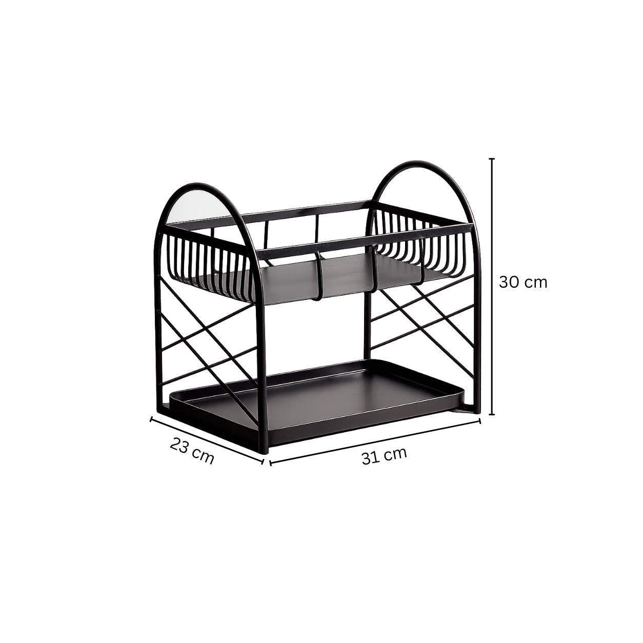 Mercer 2-Tier Metal Shelf - Black