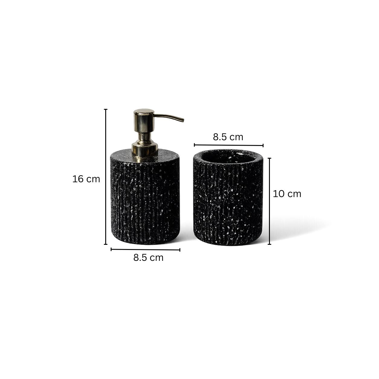 Lines Bathroom Set - Speckled Black