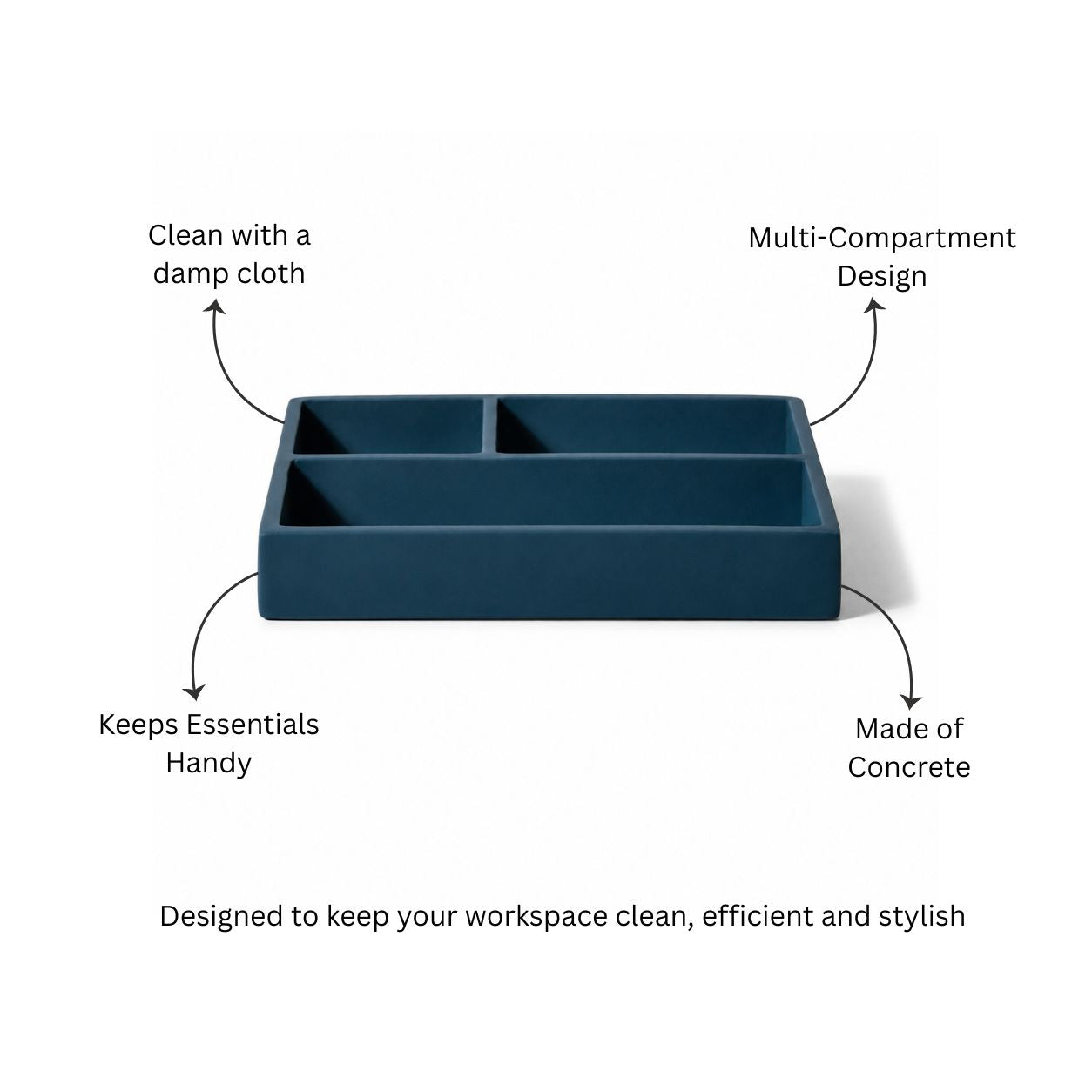 Sectional Desk Tray - Ink Blue
