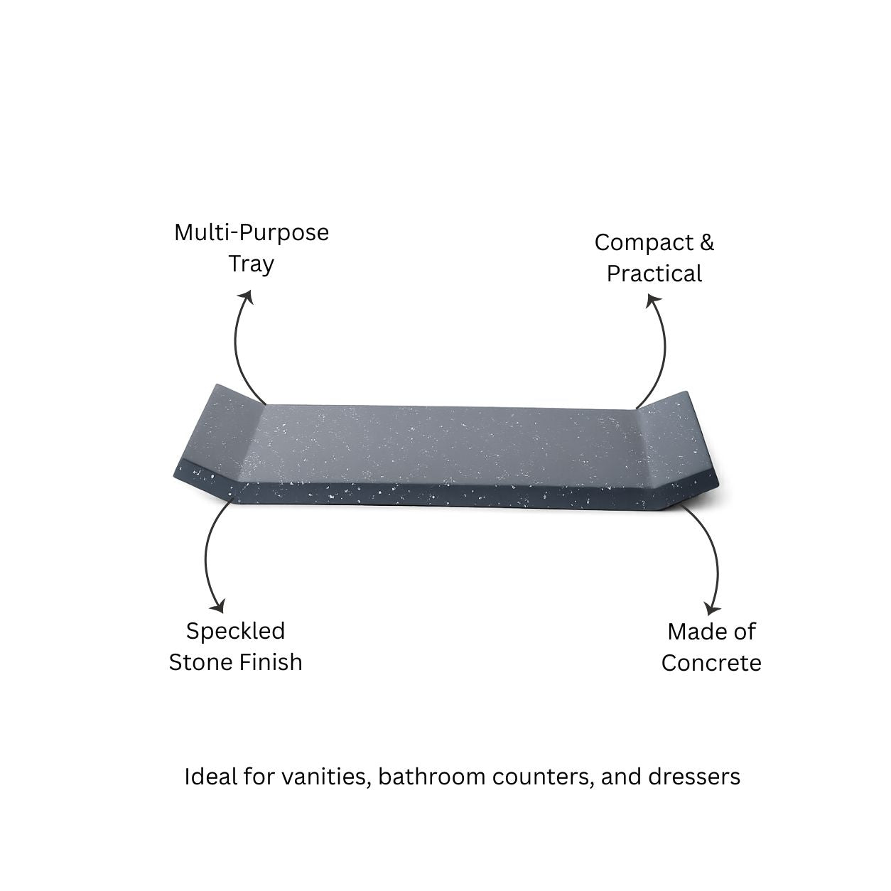 Flow Vanity Tray - Charcoal Grey