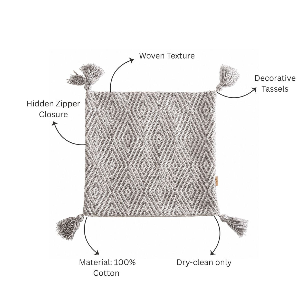 Harlequin Textured Cushion Cover 45x45cm - Grey White