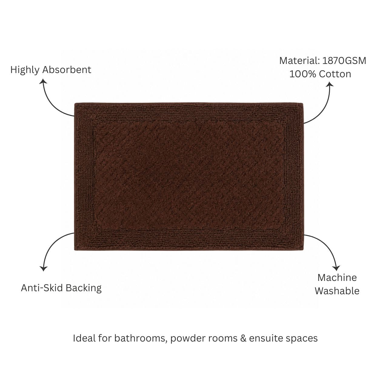 Checkered Tufted Bathmat - Brown