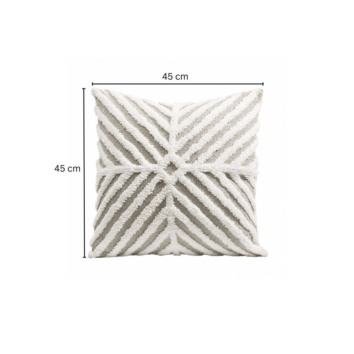 Lattice Tufted Knitted Cushion Cover 45x45cm - Beige White