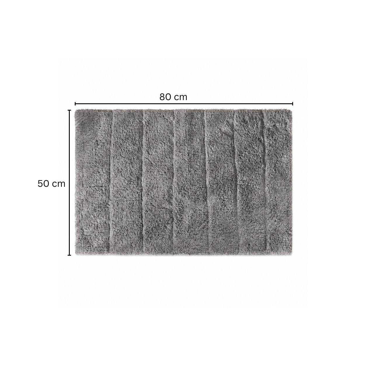 Vena Chalk Striped Tufted Bathmat - Light Grey