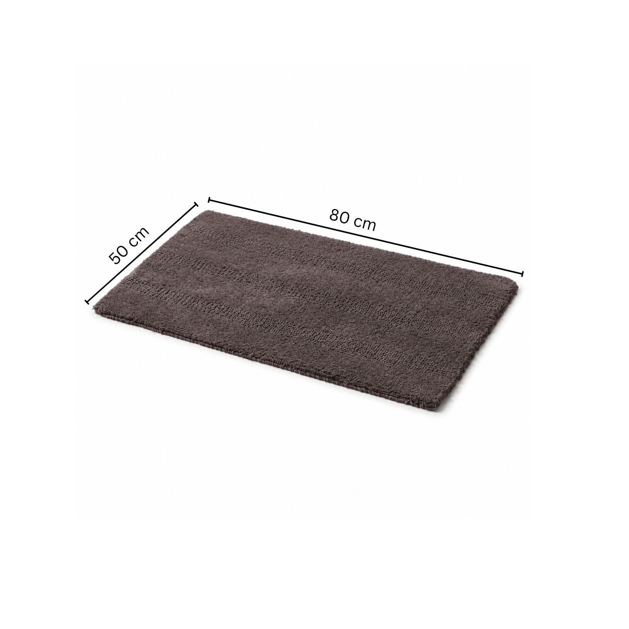 Ansa Striped Reversible Loop-Tufted Bathmat - Brown