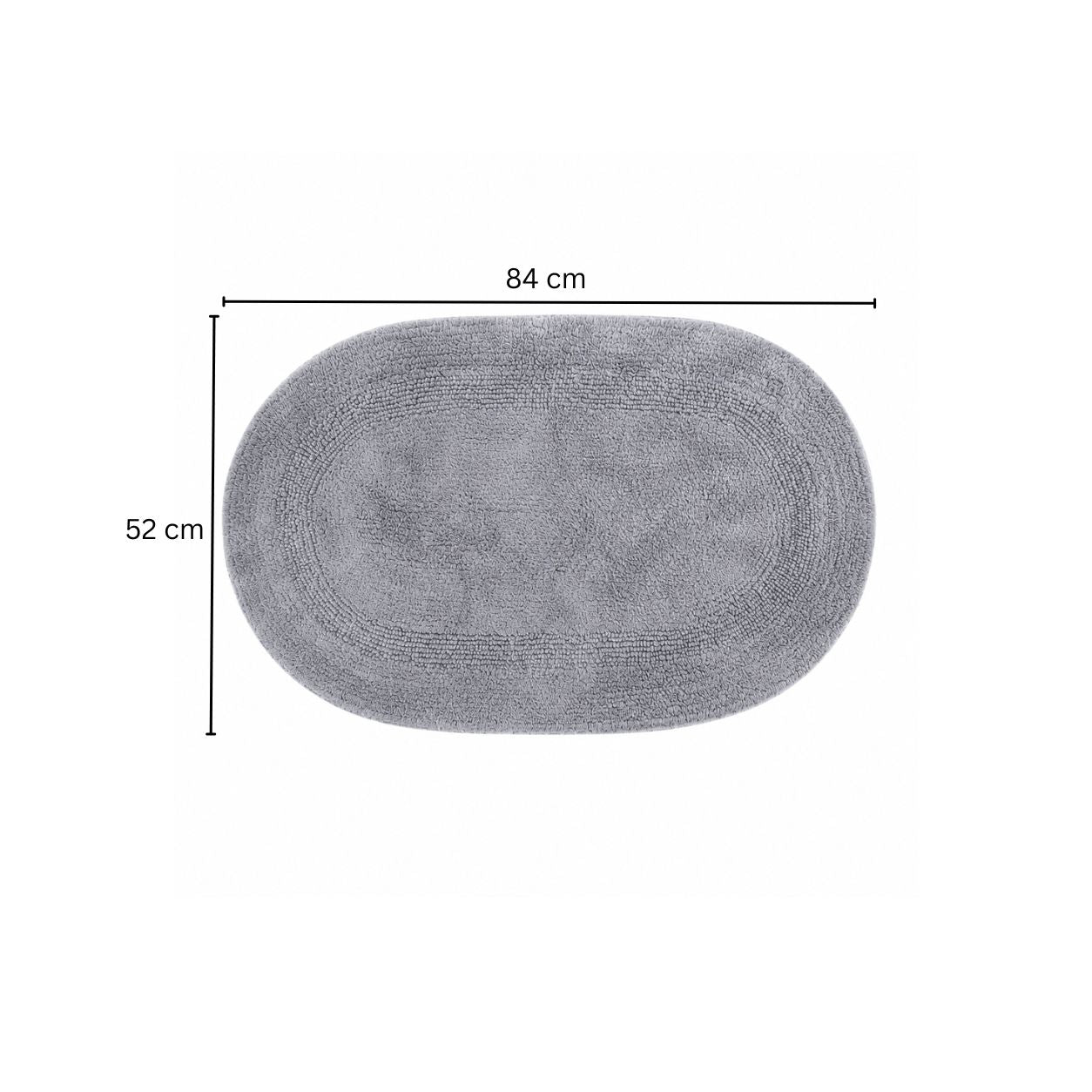 Mari Oval Loop-Tufted Bathmat - Pebble Grey