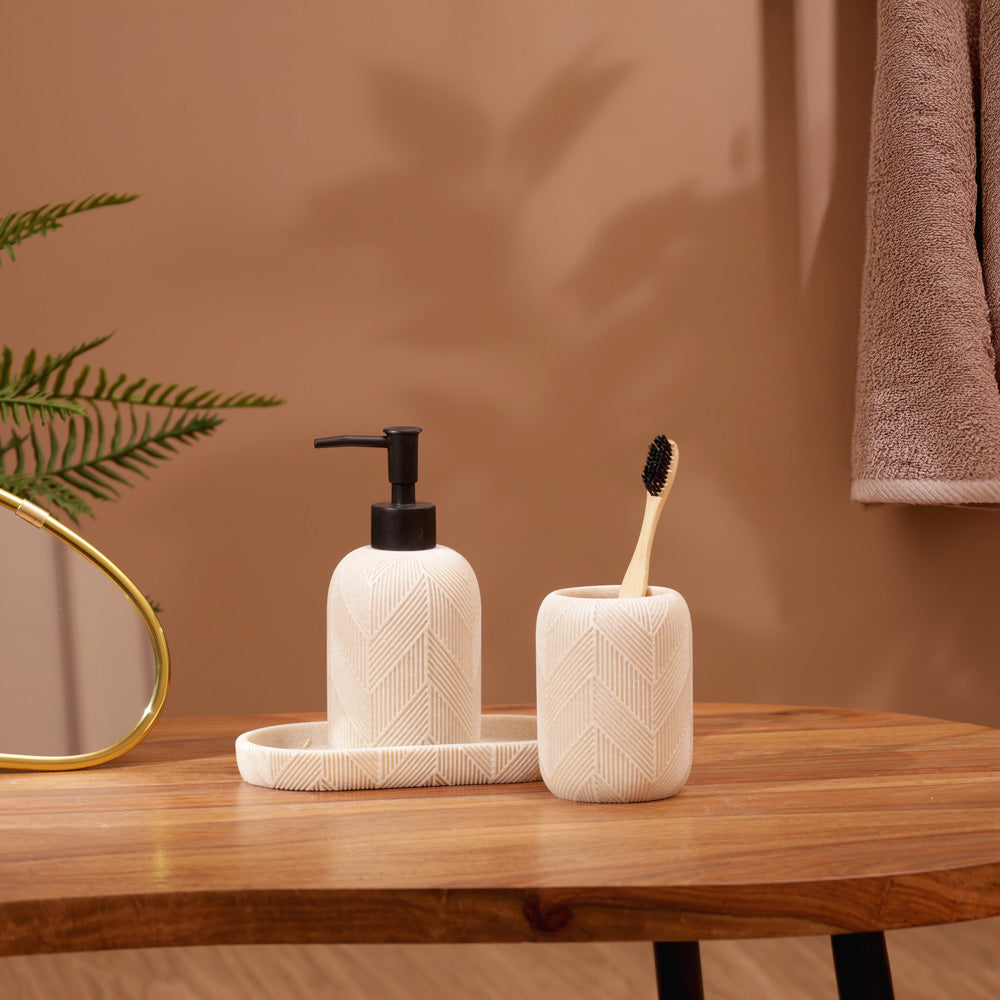 Earthtone 3-piece Bathroom Set - Cream