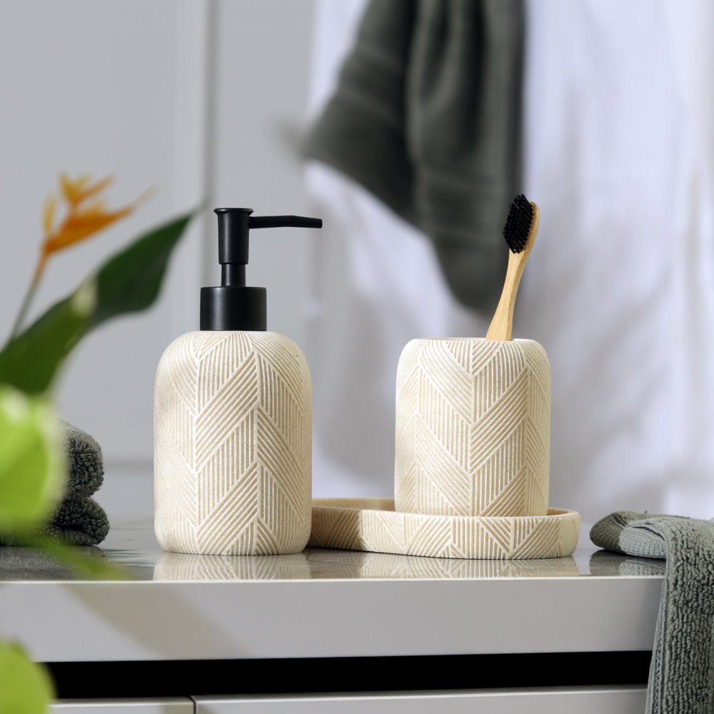 Earthtone 3-piece Bathroom Set - Cream